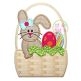 Easter Bunny Basket Girl Applique | Machine Embroidery Designs by JuJu