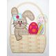 Easter Bunny Basket Girl Applique | Machine Embroidery Designs by JuJu