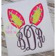 Bunny Ears Applique Monogram Frame (Font NOT included) | Machine Embroidery Designs by JuJu