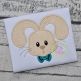 Bunny Face Boy Applique | Machine Embroidery Designs by JuJu