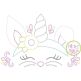 Bunny Unicorn Horn Bean Embroidery | Machine Embroidery Designs by JuJu