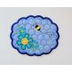 ITH Busy Bees Scalloped Mug Rug | Machine Embroidery Designs by JuJu