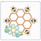 ITH Busy Bees Honeycomb Pot Holder | Machine Embroidery Designs by JuJu
