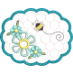 ITH Busy Bees Scalloped Mug Rug | Machine Embroidery Designs by JuJu