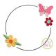 Butterfly Bloom Frame Embroidery Design | Machine Embroidery Designs by JuJu