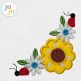 Flowers and Ladybugs Corner Embroidery Design | Machine Embroidery Designs by JuJu