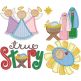 Nativity Christmas Applique Satin Stitch 1 Embroidery Set | Machine Embroidery Designs by JuJu
