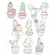 Cute Cactus Vintage Stitch Machine Embroidery Designs by JuJu