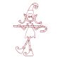 Quirky Christmas Elves Redwork Designs by Juju