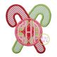 Double Christmas Candy Cane Monogram Applique Frame | Machine Embroidery Designs by JuJu