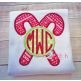 Double Christmas Candy Cane Monogram Applique Frame | Machine Embroidery Designs by JuJu