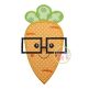 Carrot Glasses Boy Applique | Machine Embroidery Designs by JuJu