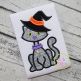 Cat in Witch Hat Applique | Machine Embroidery Designs by JuJu