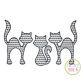 Cat Trio Motif Embroidery | Machine Embroidery Designs by JuJu