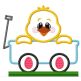 Chick In Wagon Applique | Machine Embroidery Designs by JuJu