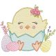 Chick Egg Flowers Sketch | Machine Embroidery Designs by JuJu
