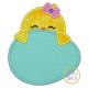 Chick Egg Peeker Girl Applique | Machine Embroidery Designs by JuJu
