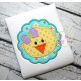 Chick Face Scalloped Circle Applique | Machine Embroidery Designs by JuJu