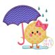 Itch 2 Stitch Chick Umbrella 2 Applique Digital Embroidery Machine Designs by JuJu