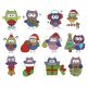 Christmas Owls Filled Machine Embroidery Designs by JuJu