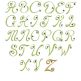 Elegant Christmas Holly Monogram Alphabet Machine Embroidery Designs by JuJu