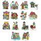 Jumbo Christmas North Pole Village Set 4 Applique Machine Embroidery Designs by JuJu 