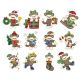 Christmas Sock Monkeys Applique Machine Embroidery Designs by JuJu 