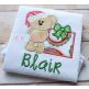 Christmas Bear Present Applique | Machine Embroidery Designs by JuJu