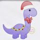 Christmas Brontosaurus Sketch | Machine Embroidery Designs by JuJu