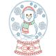 Christmas Greeting Cards Set 6 Digital Embroidery Designs by JuJu