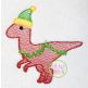 Christmas Velociraptor Sketch | Machine Embroidery Designs by JuJu