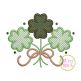 Clover Trio with Bow Applique Design | Machine Embroidery Designs by JuJu