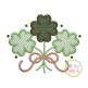 Clover Trio with Bow Applique Design | Machine Embroidery Designs by JuJu