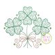 Clover Trio with Bow Motif Embroidery Design | Machine Embroidery Designs by JuJu