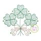 Clover Trio with Bow Motif Embroidery Design | Machine Embroidery Designs by JuJu
