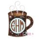 Coffee Mug, Hot Chocolate Cocoa Monogram Applique Frame | Machine Embroidery Designs by JuJu