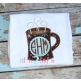 Coffee Mug, Hot Chocolate Cocoa Monogram Applique Frame | Machine Embroidery Designs by JuJu