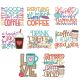 Coffee Word Art 4 Machine Embroidery Designs by JuJu