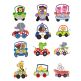 Cute Animals in Cars Applique Machine Embroidery Designs by JuJu 