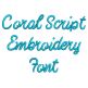 Coral Script Embroidery Font | Machine Embroidery Designs by JuJu
