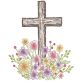 Elegant Easter Cross Vintage Sketch | Machine Embroidery Designs by JuJu
