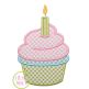 Cupcake with Candle Applique | Machine Embroidery Designs by JuJu