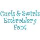 Curls And Swirls Embroidery Font | Machine Embroidery Designs by JuJu
