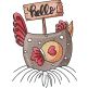Chicken Hello Word Art Embroidery Design | Machine Embroidery Designs by JuJu