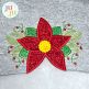 Poinsettia Side Seam Cutaway Applique Embroidery Design | Machine Embroidery Designs by JuJu
