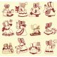 Sunbonnet Sue Christmas Redwork Machine Embroidery Designs by JuJu