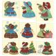 Sunbonnet Belles Christmas Machine Embroidery Designs by JuJu