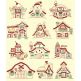North Pole Village Colorwork Set 1 Machine Embroidery Designs by JuJu