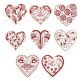 Jacobean Hearts Redwork