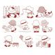 Sunbonnet Sam Redwork Machine Embroidery Designs by JuJu